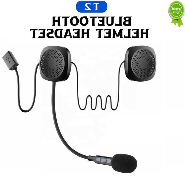 Coche nuevo T2 auriculares inalámbricos Bluetooth motocicleta casco altavoces auricular manos libres llamada Mp3 reproductor de música accesorios de motocicleta