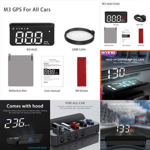 Nouvelle mise à niveau de voiture WYING M3 Auto OBD2 GPS affichage tête haute électronique automatique HUD projecteur affichage numérique compteur de vitesse de voiture accessoires pour toutes les voitures