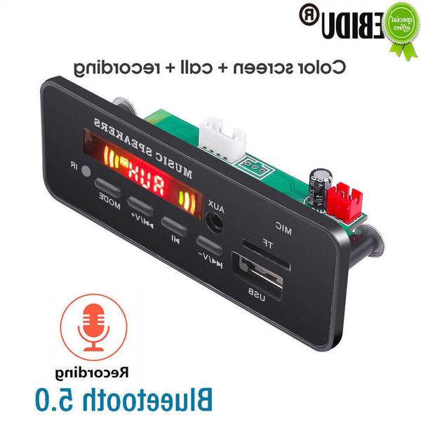 Voiture neuve avec microphone Bluetooth 5.0 mains libres 5V-12V MP3 Decording Board Module TF card slot 3.5mm USB AUX FM Radio adaptateur audio