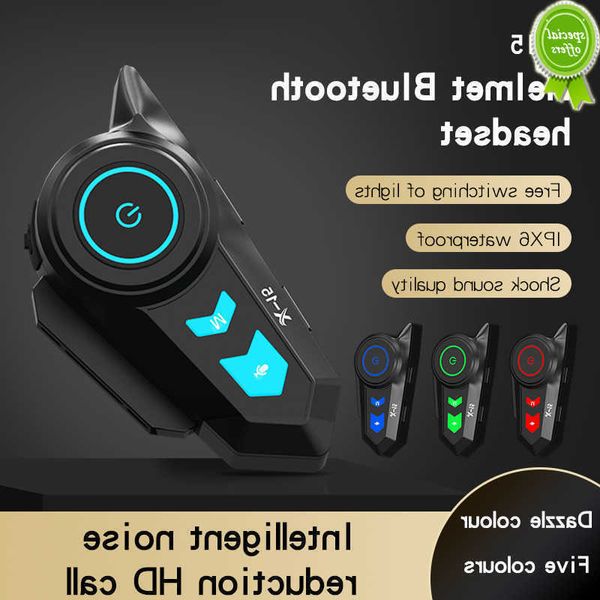 Coche nuevo X-15 2 en 1 micrófono Bluetooth motocicleta casco auriculares 1200mAh batería impermeable auricular Color cambiable altavoz auriculares