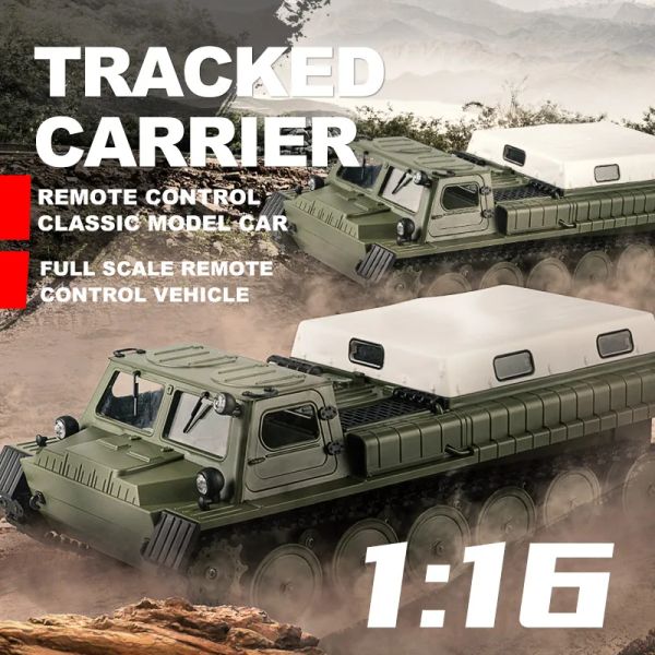 Car Newes 1:16 RC Tank Toy 2.4g 4 roues motrices GRAND CRAWLER Suivi de la guerre militaire télécommande Toy Toys Toys Cadeaux