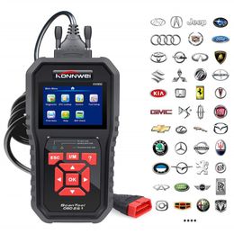 Coche OBD2 Escáner de diagnóstico automático ODB2 Comprobar motor Automotriz Lector de código de coche Negro Universal OBD Herramienta de diagnóstico de coche KW850219o