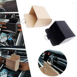 Auto -organisator 1 stuk opbergtas PU Leather Air Vent Dashboard Tidy Hanging Box Glazen telefoonhouder