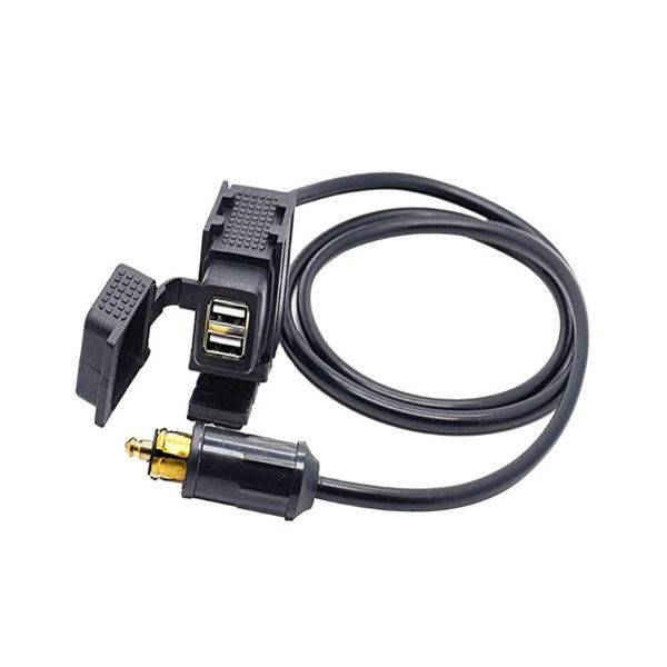 Organizador de coche 12V-24V Adaptador SAE para motocicleta 2 Cargador de interfaz USB 5V 2.1A Enchufe de desconexión rápida