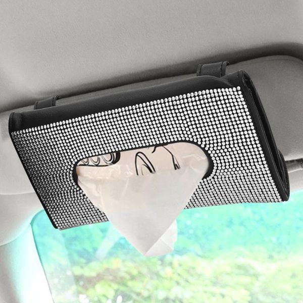 Organizador de coche, 1 Uds., parasol, soporte para caja de pañuelos, Kit ostentoso para almacenamiento Interior de coche, máscara, accesorios para coche