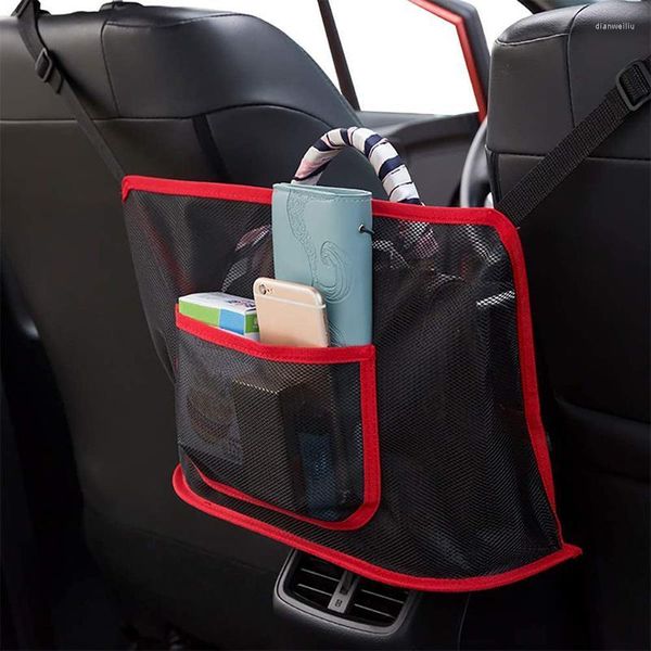 Organisateur de voiture 2022 filet poche noir siège dos maille sac à main support Auto pochette de rangement sac pour téléphone Document