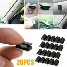 Organisateur de voiture, 20 pièces, Clips auto-adhésifs pour câbles automobiles, support pare-soleil, paquet de cordons d'attache, accessoires d'intérieur universels, produit