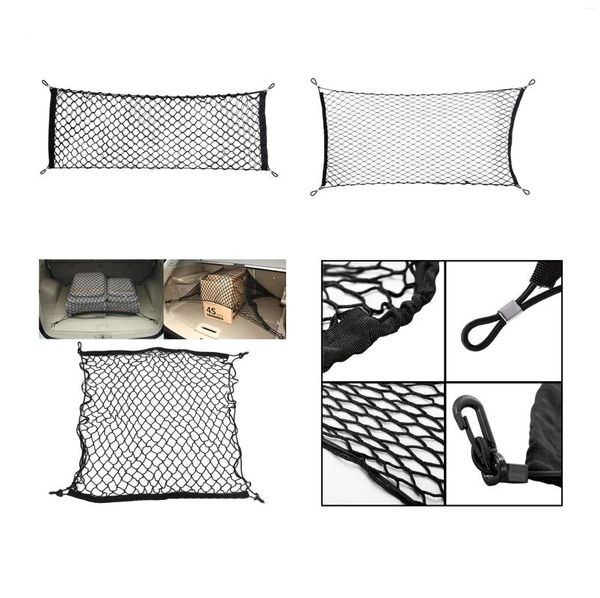 Organisateur de voiture 3 TYPES Net Holder Nylon Elastic Mesh Trunk Cargo Storage Drinker Pocket Bagages Livre Sac