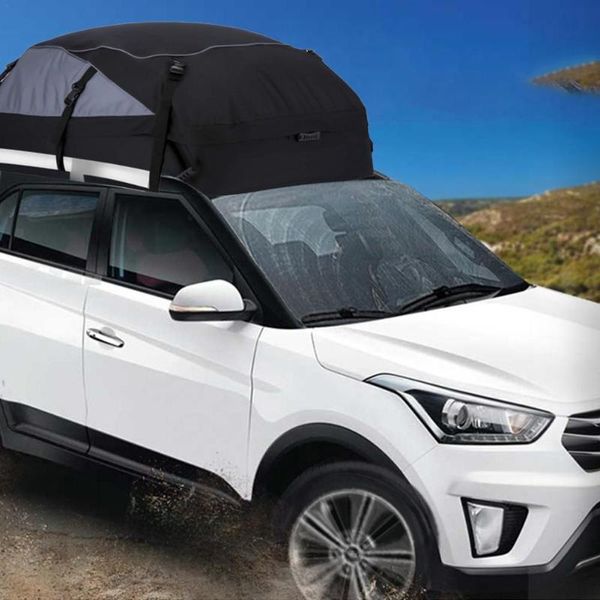 Organisateur de voiture 350L, sac de toit étanche, porte-bagages sur le toit, rangement noir, voyage SUV Van pour voitures