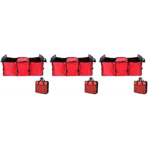 Organisateur de voiture 3pcs Van Truck Storage Bag Multipurpose Tidy Large Cace (Rouge)