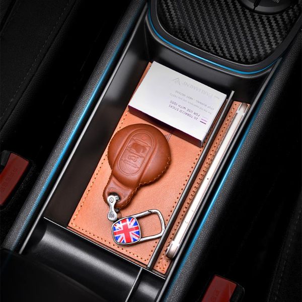 Boîte de rangement d'accoudoir de voiture, boîte de rangement pour MINI Cooper F60 Countryman, étui en cuir, contrôle Central, accessoires d'intérieur automobile