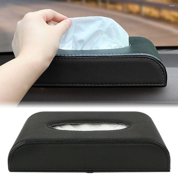 Organisateur de voiture automobile intérieur multifonctionnel ménage en cuir PU mallette de rangement automatique porte-papier boîte à mouchoirs couverture de serviette