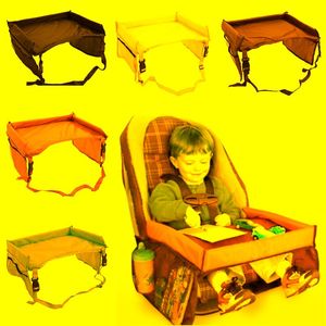 Organizador de coche, mesa de asiento de seguridad para bebé, soporte portátil impermeable para alimentos y bebidas, soporte para almacenamiento de niños, bandeja para cochecito de juegos de viaje