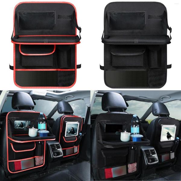 Organizador de coche, alfombrilla para asiento trasero, bolsa de almacenamiento para asiento trasero con soporte para tableta con pantalla táctil para niños pequeños