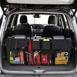 Organizador de coche, asiento trasero, maletero, asiento trasero de automóvil, bolsa de almacenamiento trasera con tapas, accesorios interiores para guardar y ordenar