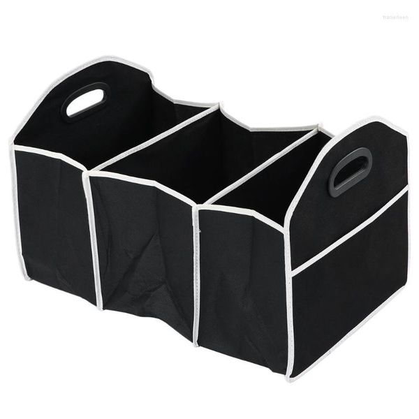 Organisateur de voiture noir boîte de rangement pliante pliable robuste robuste organisateur de démarrage Shopping rangé gain de place