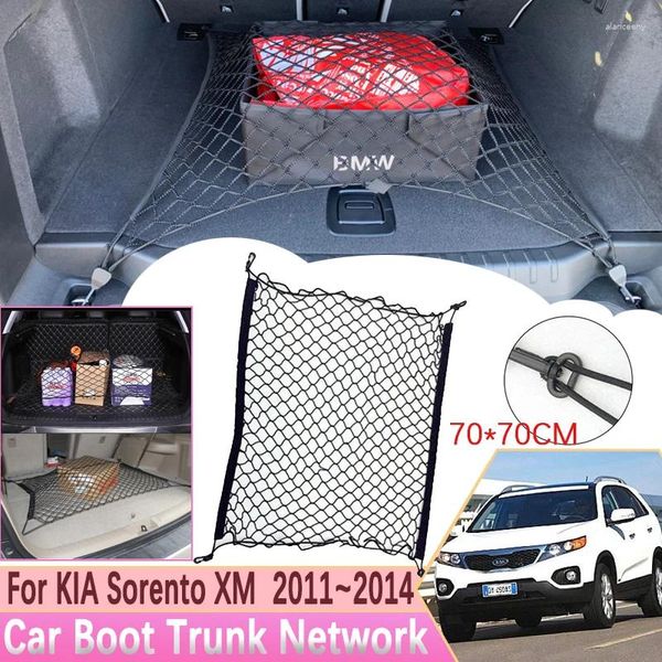 Organizador de maletero de coche, red de malla Para KIA Sorento XM 2010, 2011, 2012, 2013, 2014, ganchos, red de almacenamiento de carga Para accesorios de automóvil