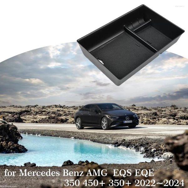 Boîte de rangement de voiture pour Mercedes Benz AMG EQS EQE 350 450 2024, Console centrale de rangement d'accoudoir, accessoires de plateau d'articles divers