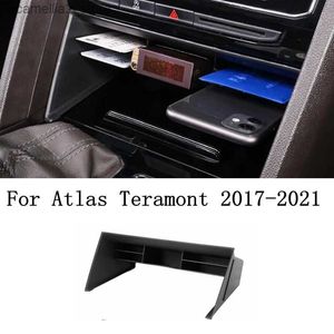 Organizador de carro caixa de apoio de braço centro de armazenamento console organizador recipiente caixa de suporte para volkswagen vw atlas teramont 2017-2021 acessórios q231109