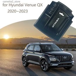 Organisateur de voiture Boîte de rangement d'accoudoir central de voiture pour Hyundai Venue QX 2020 ~ 2023 2021 2022 Mat Console centrale organisateur conteneurs plateau accessoire Q231109