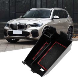 Organizador de automóviles Caja de almacenamiento de apoyabrazos central de automóvil para BMW X5 G05 2019 Organizador de control central Bandeja Accesorios Material ABS Q231109