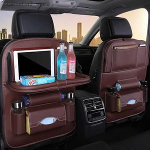 Auto Organizer Autostoel Terug Organisator Pu Lederen Pad Tas Auto Organizer Opvouwbare Tafel Lade Reis Opbergtas Auto Accessoires Q231109