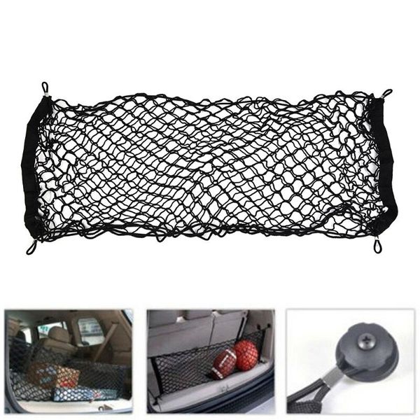 Car Organizer Cargo Net 110 50cm Accessoire Noir Élastique Filet En Nylon Enveloppe Coffre De Rangement UniversalCar