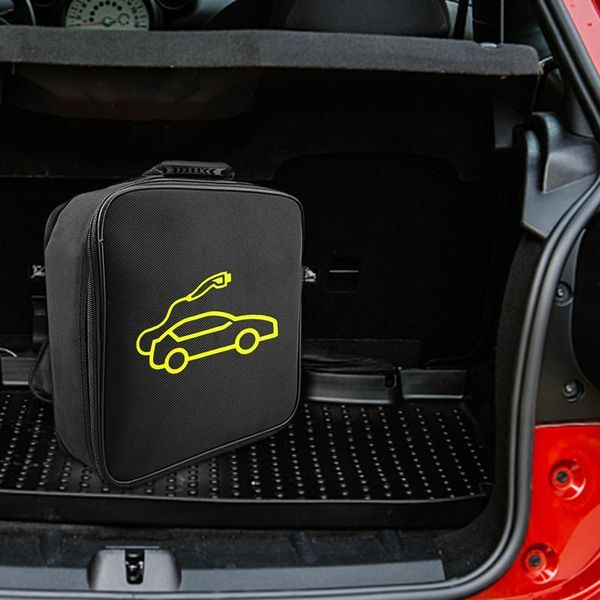 Organisateur de voiture sac de transport étanche ignifuge pour chargeur de véhicule électrique câbles de charge prises prises équipement conteneur voiture