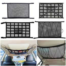 Filet à fermeture éclair pour intérieur de toit de voiture, sac de rangement universel pour articles divers, poche en maille réglable pour coffre