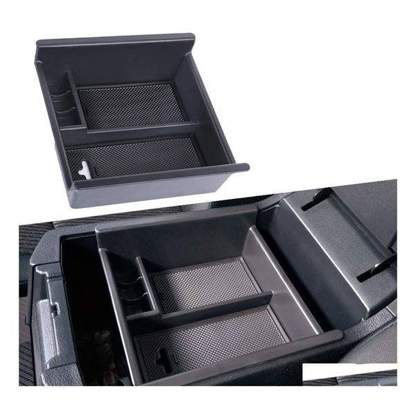 Consola central del organizador del coche Compatible con 4Runner 2010 Inserte Abs Black Materials Tray Apoyabrazos Box Almacenamiento secundario Drop Deliver Dh1Tb