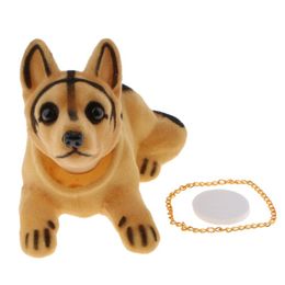 Auto -organisator schattige hond / dobberen hoofd bobble speelgoed met gouden ketting