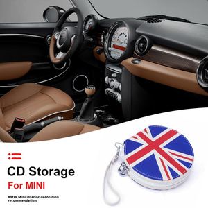 Organisateur de voiture disque sac de rangement en cuir porte-carte pour Mini Cooper S ONE JCW R55 R56 R60 F54 F55 F56 F60 Countryman intérieur accessoires voiture