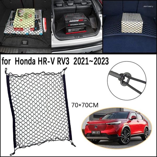 Organisateur de voiture pour Honda HR-V HRV HR V Vezel HEV 2024, réseau de coffre en maille, crochets fixes pour bagages, rangement élastique, filet de chargement