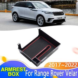 Car Organizer For Land Rover Range Rover Velar L560 2017~2022 Armrest Storage Box Center Console Flocking Organizer Containers Car Accessories Q231109