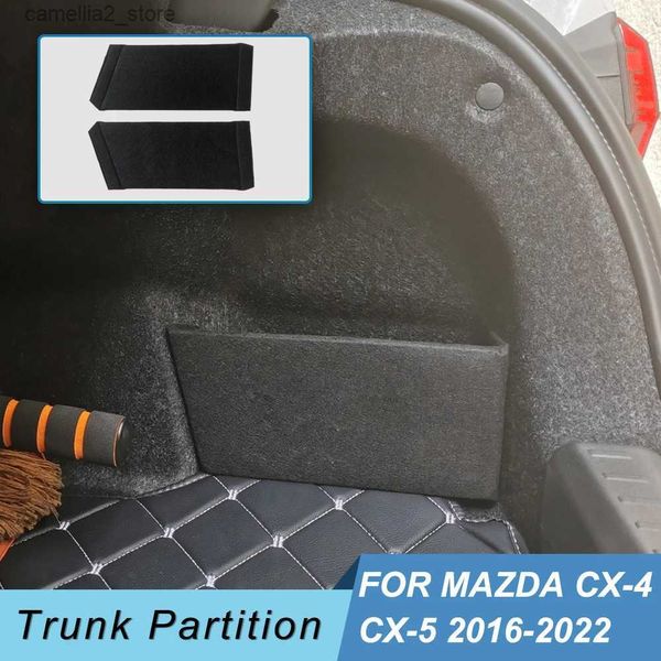 Organisateur de voiture pour Mazda CX-4 CX-5 2016-2023 CX5 accessoires de voiture flanelle coffre côté rangement organisateur panneau cloisons plaque queue boîte planche Q231109