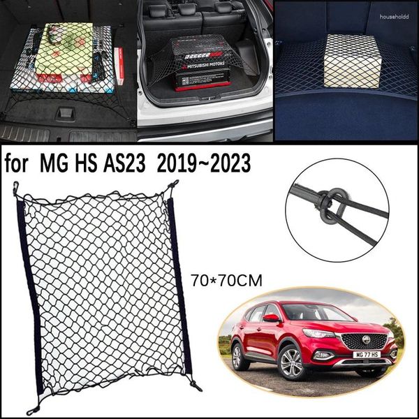 Organizador de automóviles para MG HS AS23 MGHS Plug-in Ehs Phev 2024-2024 2024 Red troncal Malla Equipaje Gancho fijo Almacenamiento elástico Red de carga Organizar