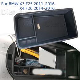 Organisateur de voiture pour X3 F25 2011-2023 X4 F26 2014-2023 Console centrale accoudoir boîte de rangement plateau intérieur ABS accessoires 2023 20