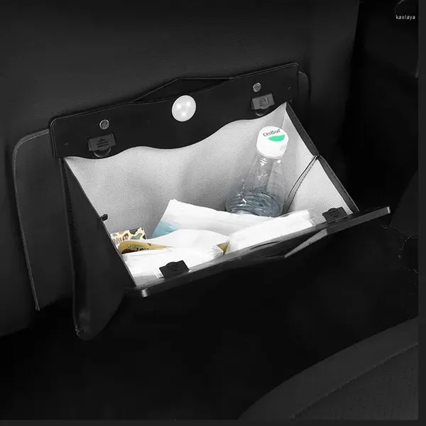 Organizador de automóviles Bolsa de almacenamiento de asiento trasero LED Soporte de basura automático magnético para 2 3 5 6 CX5 CX7 CX9 Atenza Axela