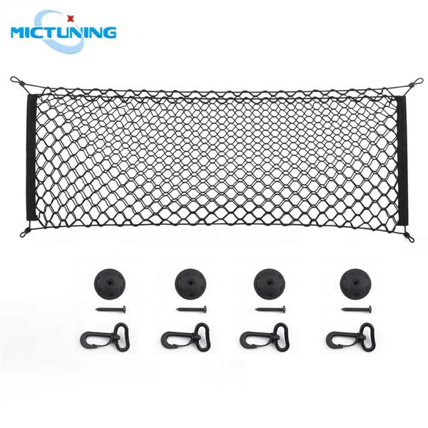 MICTUNING – organisateur de voiture 43 ''x 23'', filet de coffre à Double couche amélioré, filet de chargement arrière à haute élasticité, extensible, rangement universel en maille