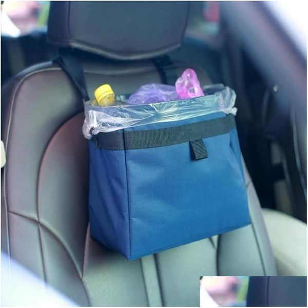 Organisateur de voiture Mtifonctionnel Pliable Sac à ordures suspendu Poubelle Pochette de rangement Accessoires de style Intérieur Drop Livraison Automobi Otnmn