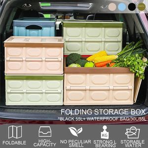 Organizador de coche, caja de almacenamiento plegable multifuncional para maletero, SUV portátil de plástico, accesorios interiores para coche