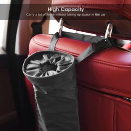 Organisateur de voiture Portable siège arrière accrocher sac poubelle porte-conteneur stockage des ordures Auto poubelles pliable étanche Oxford