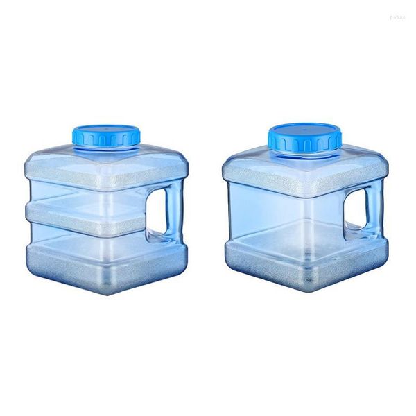 Organizador de coche Contenedor de agua portátil 5L 7.5L Caja de almacenamiento cuadrada transparente Accesorios de camping Papelera para empresas de oficinas