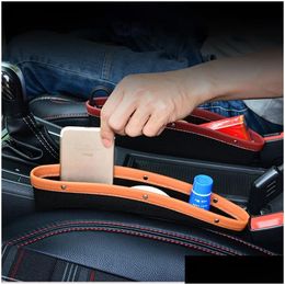 Auto -organisator PU Leer opslagstoel Slip Gap Kaste zak Mtifunctionele Driver Catcher Cuper Cup Holder Accessoires Drop levering Mobiles Dhkqo