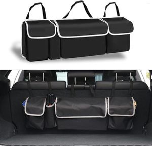 Organisateur de voiture siège arrière arrière sac de rangement de coffre automatique grande capacité poches de siège arrière maille pour SUV MPV