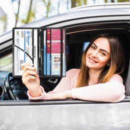 Auto -organisator Registratie en verzekeringskaarthouder PU Leather Lederen Rubberen Band Documenthandschoenenkastje Accessoires