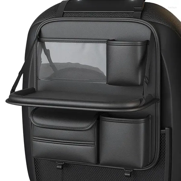 Organisateur de voiture rangement arrière de siège avec sac de plateau de Table pliable pour téléphones mobiles tablettes Magazines eau