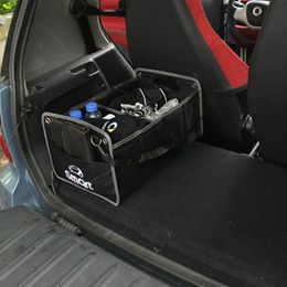Organizador de coche Smart 450 451 453 Fortwo Forfour, caja de almacenamiento negra plegable, bolsa, accesorio de estilo de tela Oxford, malla en el maletero
