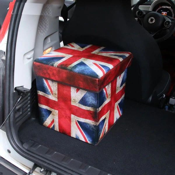 Organizador de automóviles Smart Fortwo Forfour Caja de almacenamiento plegable de color retro Bolsa de estilo de automóvil Accesorios para automóviles Malla en el maletero