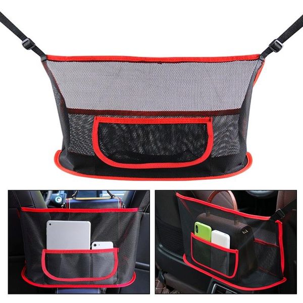 Bolsa organizadora de almacenamiento para coche, bolsillo de malla de red, soporte para bolso, artículos diversos, asiento trasero, montaje en grietas, todoterreno, 4x4, accesorios para automóviles